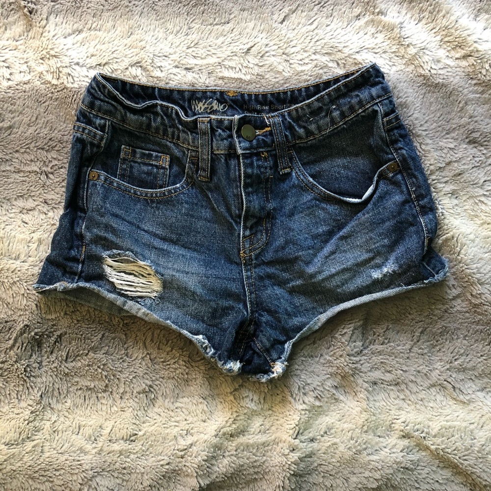 High rise jean shorts